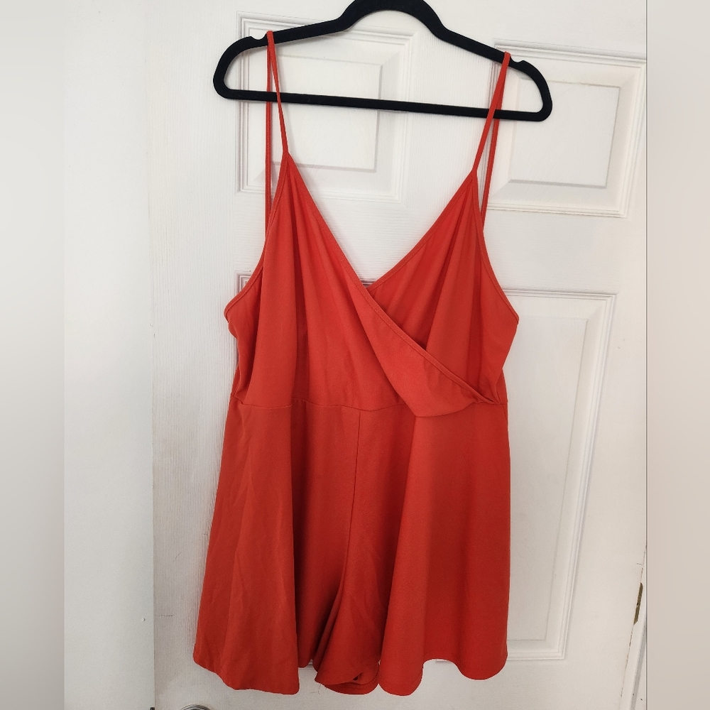 Boohoo plus wrap front romper